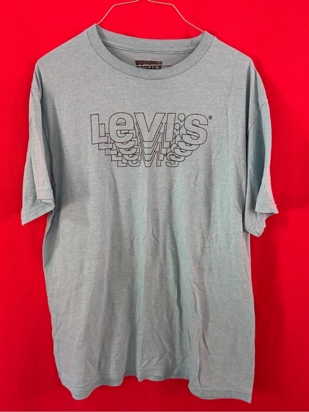 Levi's Light Blue Stacked Logo Crew Tee
